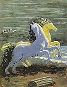 Two Horses by the Sea 1926 - Giorgio de Chirico reproduction oil painting