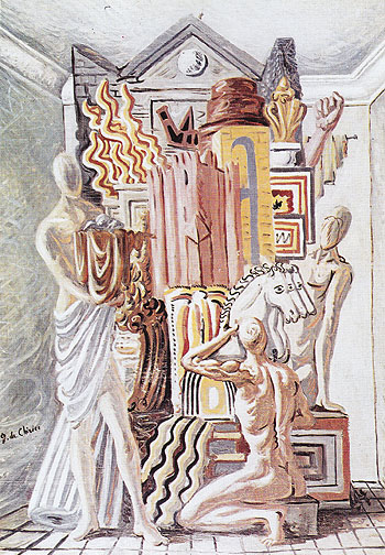 Constructors of Trophies c1928 - Giorgio de Chirico reproduction oil painting