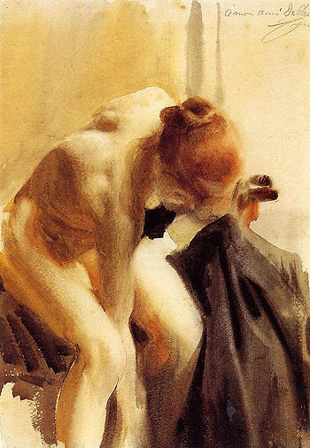 A Female Nude - Anders Zorn reproduction oil painting