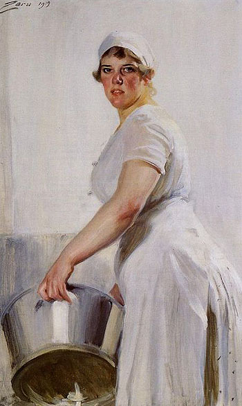 A Kitchen Maid - Anders Zorn reproduction oil painting