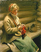 Girl from Dalecarlia Knitting - Anders Zorn