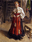 Girl in an Orsa Costume - Anders Zorn reproduction oil painting