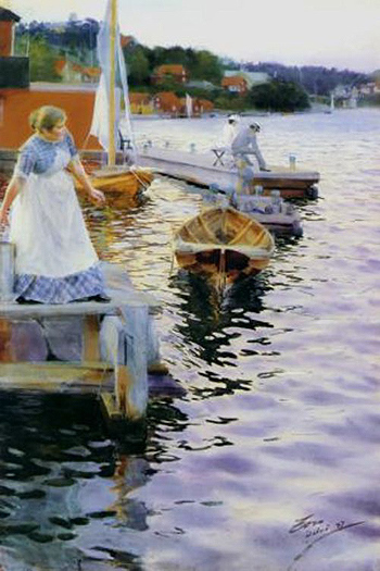 In the Twilight Lappings of the Waves 1887 - Anders Zorn reproduction oil painting