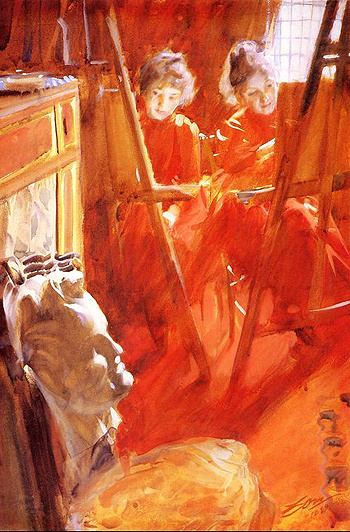 Les Demoiselles Schwartz 1889 - Anders Zorn reproduction oil painting