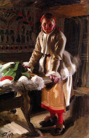 Morakulla I Vinterdrakt - Anders Zorn reproduction oil painting