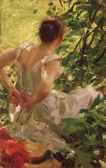 Woman Dressing 1893 - Anders Zorn reproduction oil painting