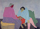 Checker Players 1943 - Milton Avery reproduction oil painting
