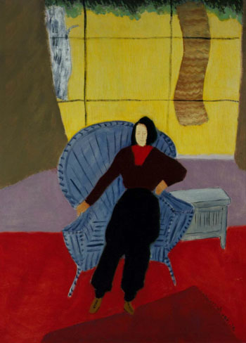 Girl In Wicker Chair 1944 - Milton Avery reproduction oil painting