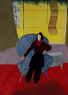 Girl In Wicker Chair 1944 - Milton Avery reproduction oil painting