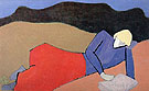 Reclining Reader 1950 - Milton Avery reproduction oil painting