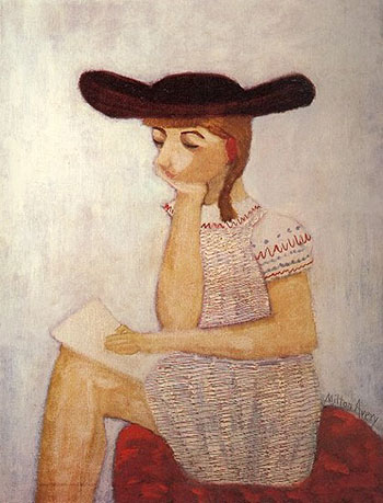 The Brown Hat 1941 - Milton Avery reproduction oil painting