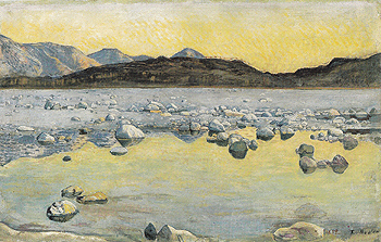 Maggia Delta before Sunrise 1893 - Ferdinand Hodler reproduction oil painting