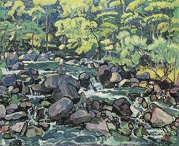 Forest Brook near Champery 1916 - Ferdinand Hodler reproduction oil painting