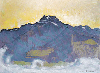 Dents du Midi from Chesieres 1912 - Ferdinand Hodler reproduction oil painting