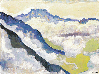 Dents du Midi from Caux 1917 - Ferdinand Hodler reproduction oil painting