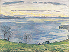 Lake Geneva in the Evening from Chexbres 1895 - Ferdinand Hodler reproduction oil painting