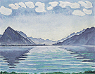 Lake Thun with Symmetrical Reflection 1905 - Ferdinand Hodler reproduction oil painting