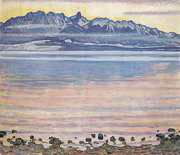 Lake Thun with Stockhorn Range 1904 - Ferdinand Hodler reproduction oil painting