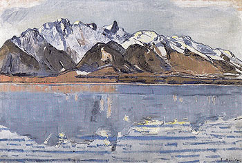 Lake Thun with Stockhorn Range 1913 - Ferdinand Hodler reproduction oil painting