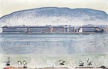 Lake Geneva with Six Swans 1914 - Ferdinand Hodler reproduction oil painting