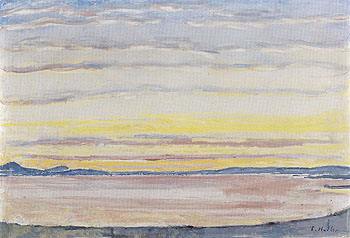 Sunset on Lake Geneva 1915 - Ferdinand Hodler reproduction oil painting