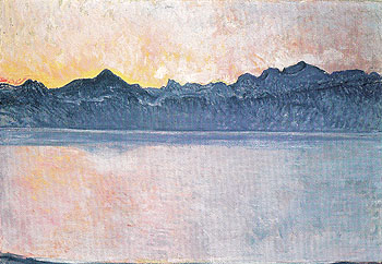 Lake Geneva with Mont Blanc in Morning Light 1918 - Ferdinand Hodler reproduction oil painting