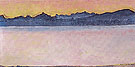 Lake Geneva with Mont Blanc in Pink Dawn Light 1918 - Ferdinand Hodler reproduction oil painting