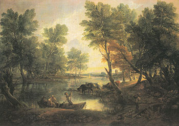 River Landscape c1768 - Thomas Gainsborough reproduction oil painting