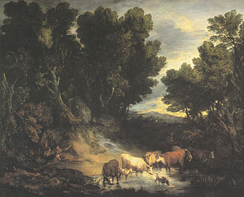 The Watering Place 1777 - Thomas Gainsborough reproduction oil painting
