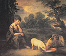 Girl with Pigs 1782 - Thomas Gainsborough reproduction oil painting