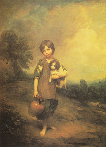 Girl with Dog and Pitcher 1785 - Thomas Gainsborough reproduction oil painting