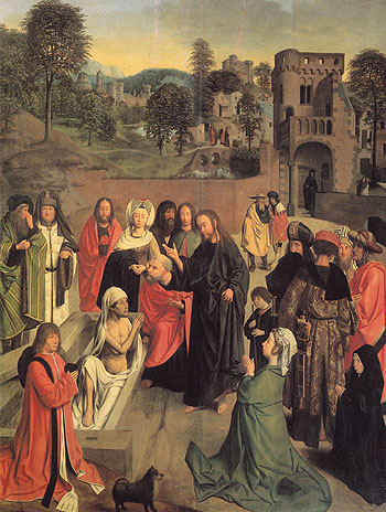 The Raising of Lazarus - Geertgen tot Sint Jans reproduction oil painting