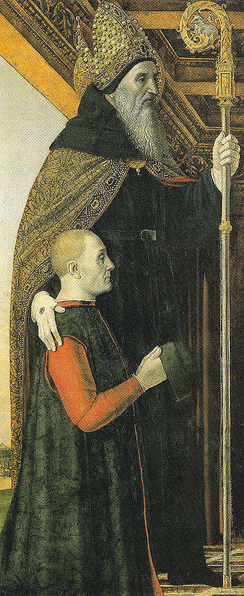 St Augutine with a Kneeling Donor - Bergognone reproduction oil painting