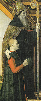 St Augutine with a Kneeling Donor - Bergognone reproduction oil painting