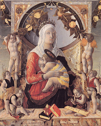 The Virgin and Child Surrounded by Eight Angels - Marco Zoppo reproduction oil painting
