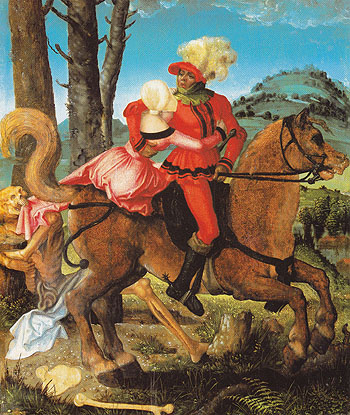 The Knight the Young Girl and Death - Hans Baldung Grien reproduction oil painting