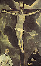 Christ on the Cross Adored by Two Donors - El Greco