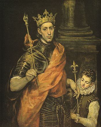 St Louis King of France with a Page - El Greco reproduction oil painting