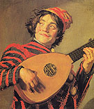 Jester with a Lute - Frans Hals reproduction oil painting