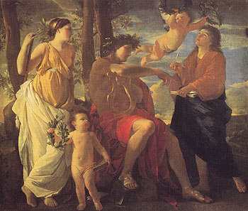 The Inspiration of the Poet - Nicolas Poussin reproduction oil painting