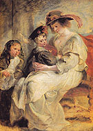 Helene Fourment and Her Children Claire Jeanue and Francois c1636 - Peter Paul Rubens reproduction oil painting