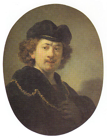 Self Portrait with a Gold Chain 1633 - Rembrandt Van Rijn reproduction oil painting