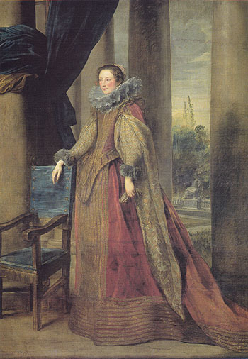 Presumed Portrait of the Marchesa Geromina Spinola Doria of Genoa - Van Dyck reproduction oil painting