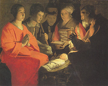 The Adoration of the Shepherds - George de la Tour reproduction oil painting