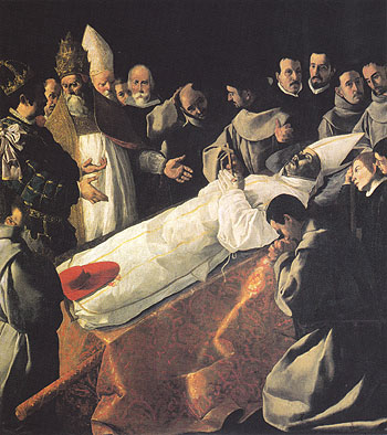 The Lying in State of St Bonaventure - Franciso De Zurbaran reproduction oil painting