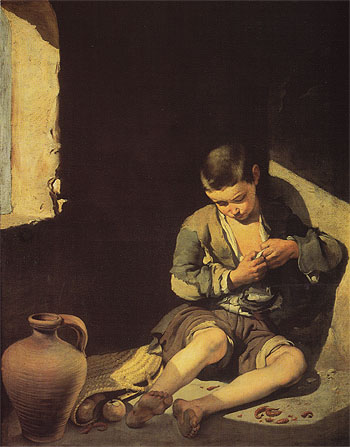 The Young Beggar - Bartolome Esteban Murillo reproduction oil painting