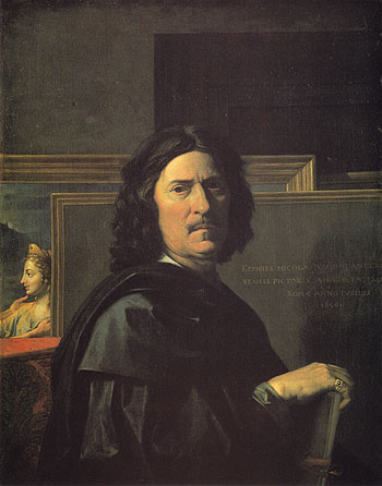 Self Portrait 1650 - Nicolas Poussin reproduction oil painting