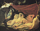 Venus and the Graces Surprised by a Mortal - Jacques Blanchard reproduction oil painting