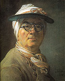 Portrait of Chardin Wearing an Eyeshade 1775 - Jean Simeon Chardin