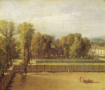 View of the Garden of the Luxembourg Palace 1794 - Jacques Louis David reproduction oil painting